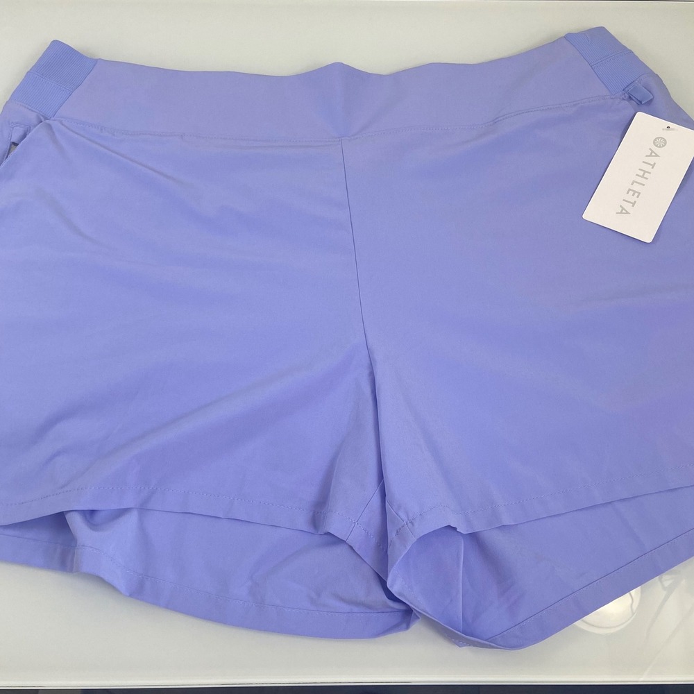 Athleta Brooklyn Short Womens Sz 22 Periwinkle Blue Lightweight Stretch Pull‎ On